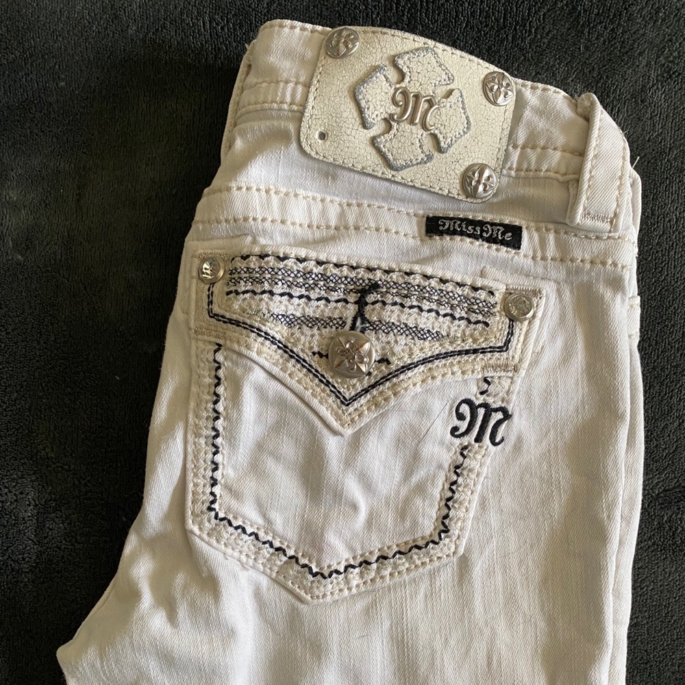 Miss me white skinny jeans